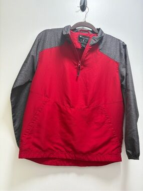 Holloway Red and Gray Youth Half-Zip Pullover